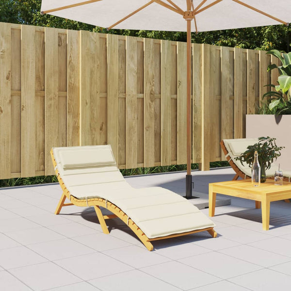 Sun Lounger Cushion Cream 180X60x3 Cm Oxford Fabric Loungers