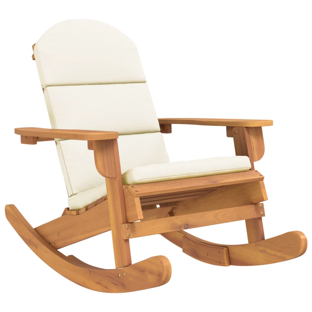 Patio Chairs Adirondack Rocking Chair With Cushions Solid Wood Acacia
