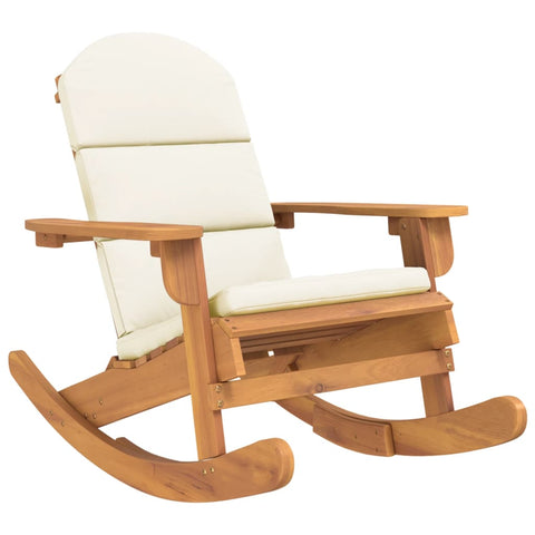 Patio Chairs Adirondack Rocking Chair With Cushions Solid Wood Acacia
