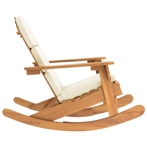 Adirondack Rocking Chair With Cushions Solid Wood Acacia Patio Chairs