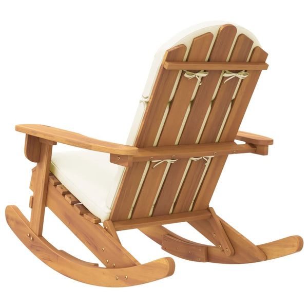 Adirondack Rocking Chair With Cushions Solid Wood Acacia Patio Chairs