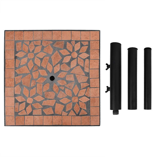 Parasol Base Terracotta Square 12 Kg Umbrella Accessories