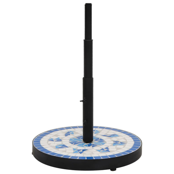 Parasol Base Blue And White Round 12 Kg Umbrella Accessories