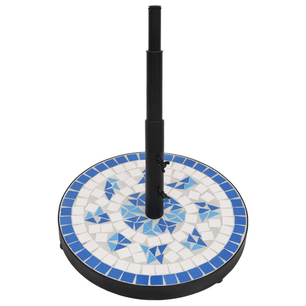 Parasol Base Blue And White Round 12 Kg Umbrella Accessories