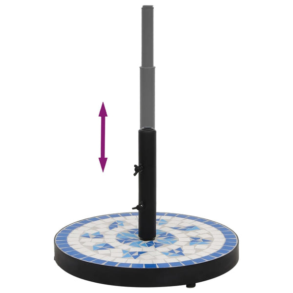 Parasol Base Blue And White Round 12 Kg Umbrella Accessories