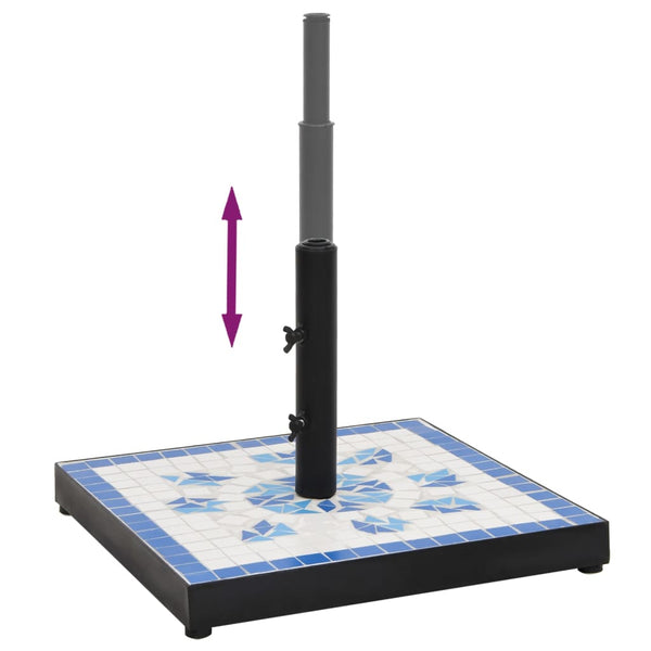 Parasol Base Blue And White Square 12 Kg Umbrella Accessories