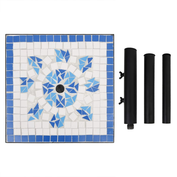 Parasol Base Blue And White Square 12 Kg Umbrella Accessories