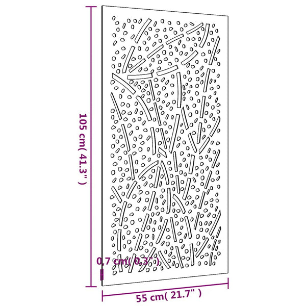 Vidaxl Garden Wall Decoration 105X55 Cm Corten Steel Leaf Design Seasonal Decorations