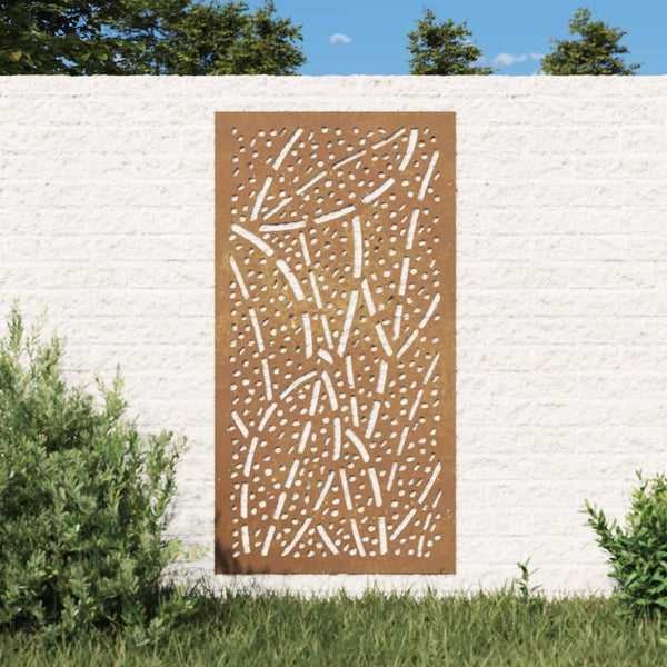 Garden Wall Decoration 105X55 Cm Corten Steel Leaf Design Ornaments & Statues