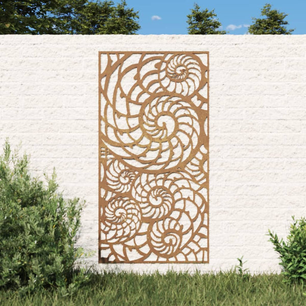 Garden Wall Decoration 105X55 Cm Corten Steel Shell Design Ornaments & Statues