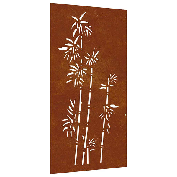 Vidaxl Garden Wall Decoration 105X55 Cm Corten Steel Bamboo Design Wall Art
