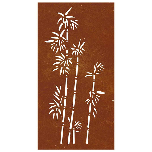 Vidaxl Garden Wall Decoration 105X55 Cm Corten Steel Bamboo Design Wall Art