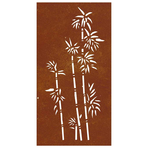 Vidaxl Garden Wall Decoration 105X55 Cm Corten Steel Bamboo Design Wall Art