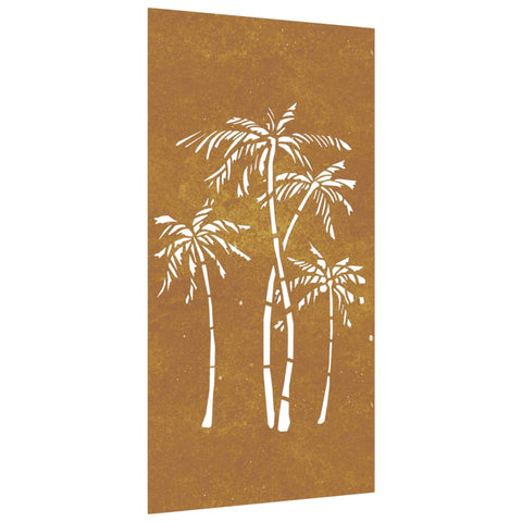 Garden Wall Decoration 105X55 Cm Corten Steel Palm Tree Design Ornaments & Statues