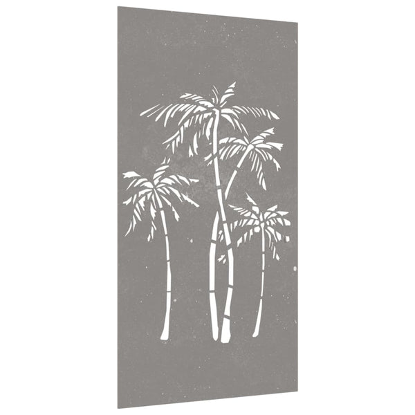 Garden Wall Decoration 105X55 Cm Corten Steel Palm Tree Design Ornaments & Statues