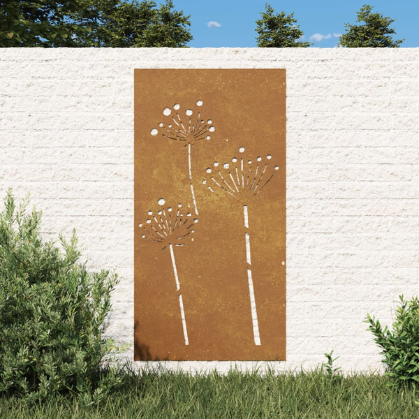 Garden Wall Decoration 105X55 Cm Corten Steel Flower Design Other Home Décor