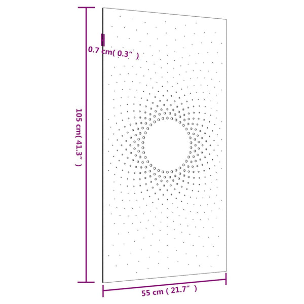 Garden Wall Decoration 105X55 Cm Corten Steel Sun Design Seasonal Decorations