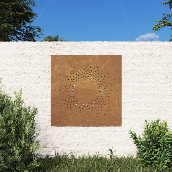 Garden Wall Decoration 55X55 Cm Corten Steel Sun Design Ornaments & Statues