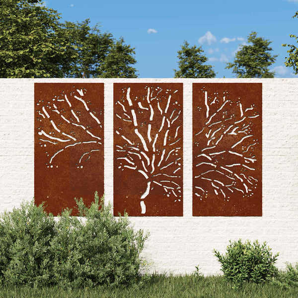 Vidaxl Garden Wall Decorations 3 Pcs Wall Art