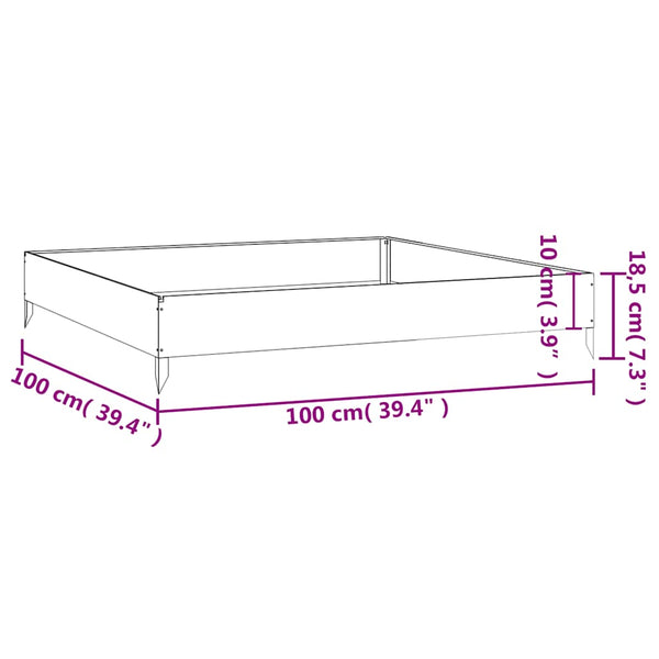 Vidaxl Garden Raised Bed 100X100x18.5 Cm Corten Steel Raised Garden Beds