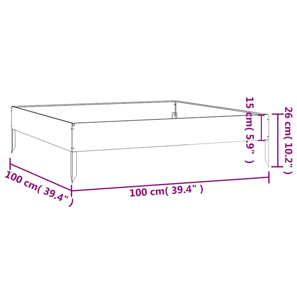 Vidaxl Garden Raised Bed 100X100x26 Cm Corten Steel Raised Garden Beds
