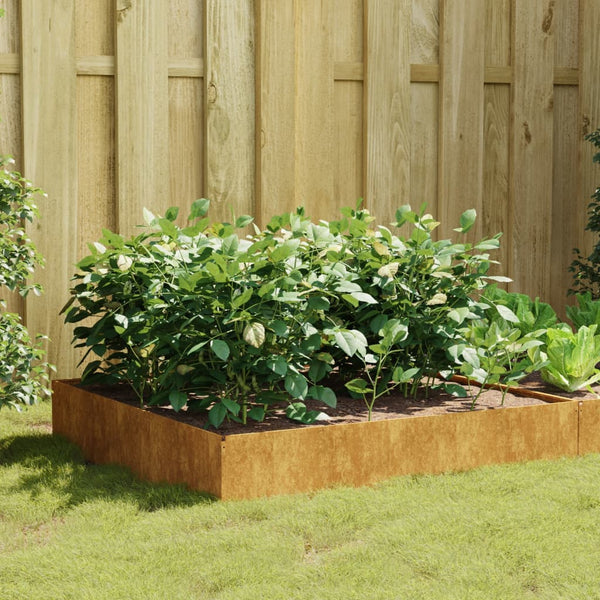 Garden Raised Bed 100X100x33.5 Cm Corten Steel Raised Garden Beds