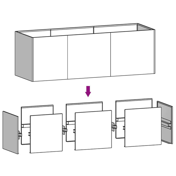Garden Raised Bed 120X40x40 Cm Corten Steel Raised Garden Beds