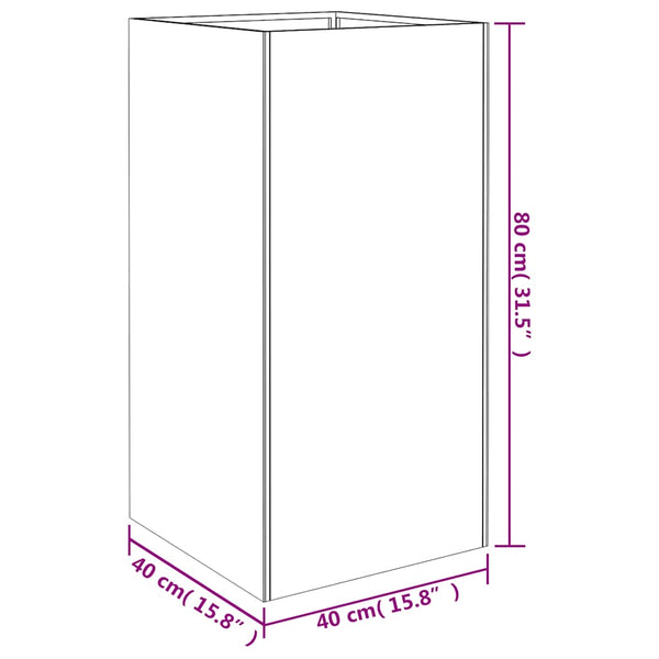 Vidaxl Planter 40X40x80 Cm Corten Steel Planters & Vases