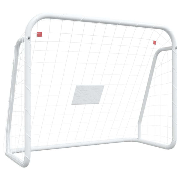 Vidaxl Football Goal With Net White 125X96x60 Cm Steel&Polyester Soccer Goals