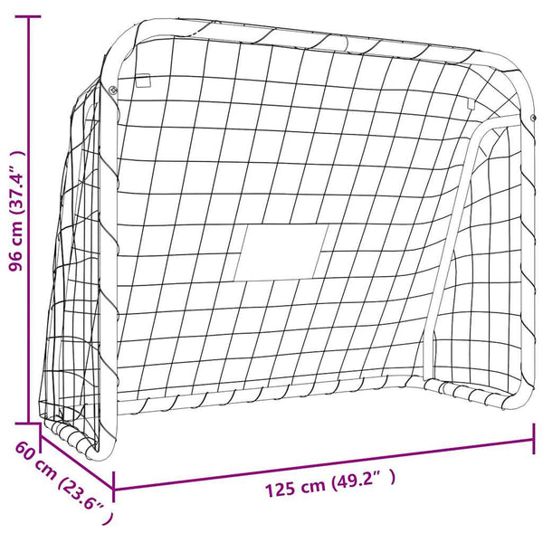 Vidaxl Football Goal With Net White 125X96x60 Cm Steel&Polyester Soccer Goals