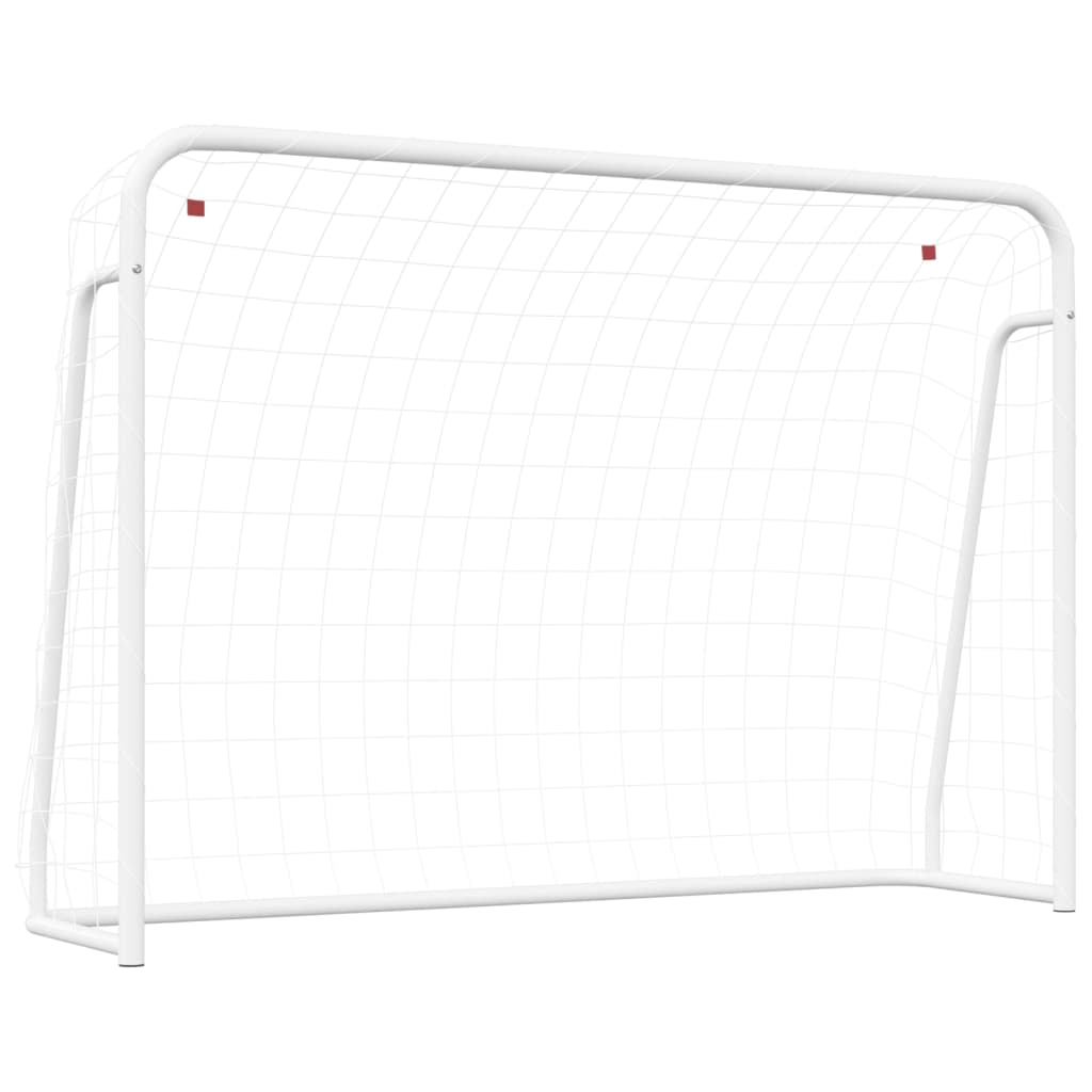 Football Goal With Net White 214X75x152 Cm Steel&Polyester Soccer Goals