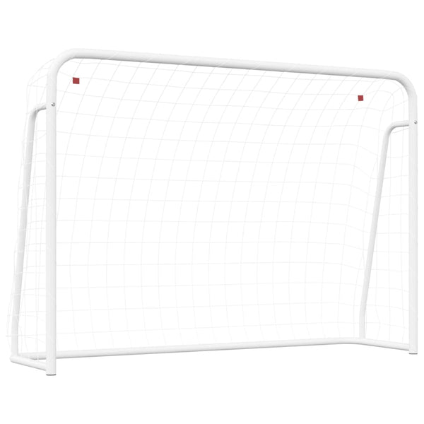 Football Goal With Net White 214X75x152 Cm Steel&Polyester Soccer Goals