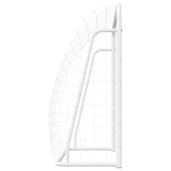 Football Goal With Net White 214X75x152 Cm Steel&Polyester Soccer Goals