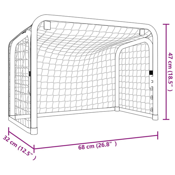 Vidaxl Hockey Goal With Net Red And Black 68X32x47 Cm Steel Polyester Other Sports