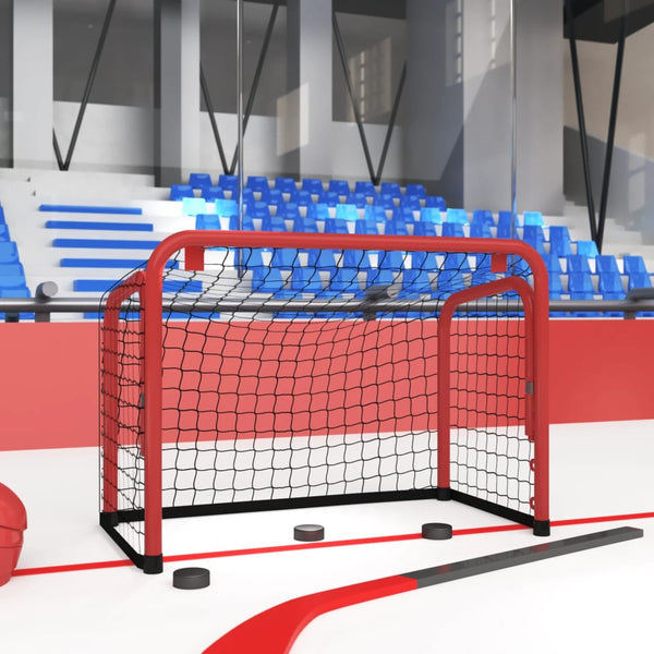 Vidaxl Hockey Goal With Net Red And Black 68X32x47 Cm Steel Polyester Other Sports