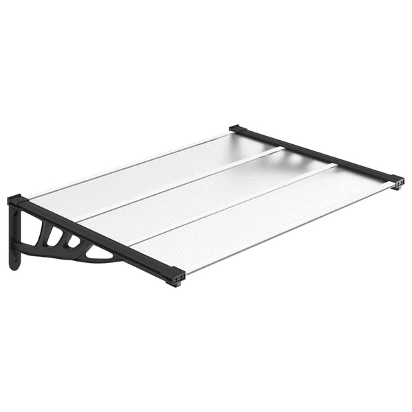 Vidaxl Door Canopy Black And Transparent 122X90 Cm Polycarbonate Awning & Canopy Parts