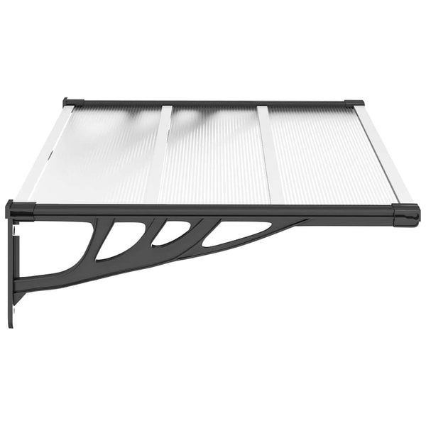 Vidaxl Door Canopy Black And Transparent 122X90 Cm Polycarbonate Awning & Canopy Parts