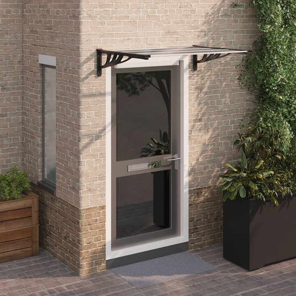 Vidaxl Door Canopy Black And Transparent 122X90 Cm Polycarbonate Awning & Canopy Parts
