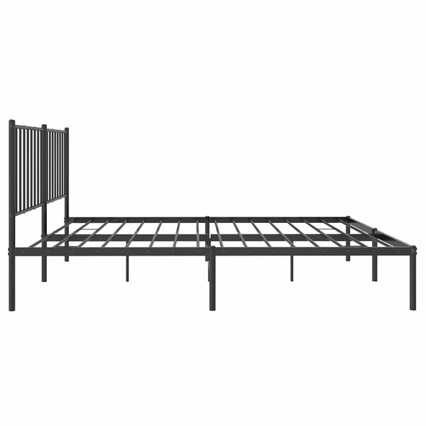 Metal Bed Frame With Headboard Black 137X187 Cm Double Double Bed Frames