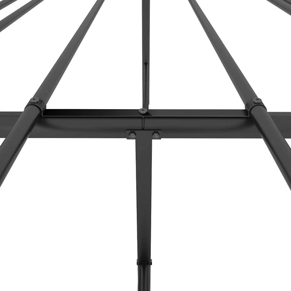 Metal Bed Frame With Headboard Black 137X187 Cm Double Double Bed Frames