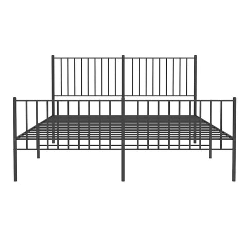 Metal Bed Frame With Headboard And Footboard Black 153X203 Cm Queen Queen Bed Frames