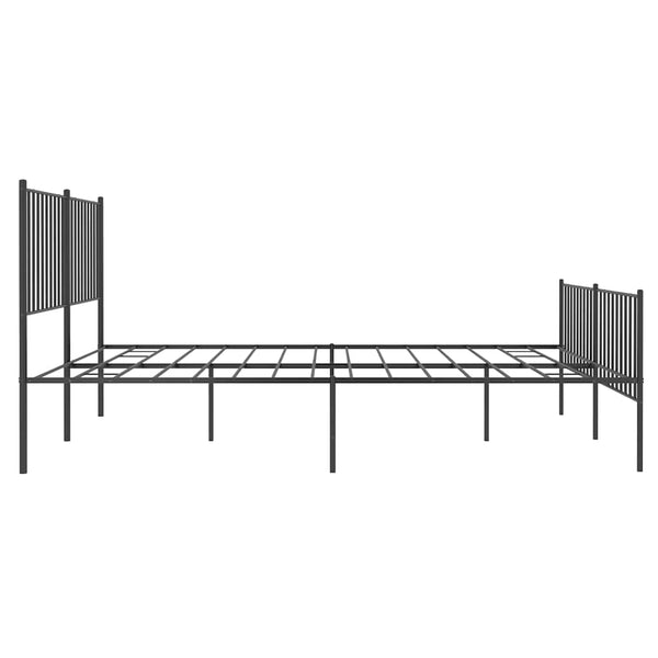 Metal Bed Frame With Headboard And Footboard Black 153X203 Cm Queen Queen Bed Frames