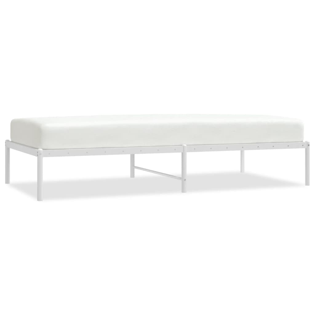 Metal Bed Frame White 92X187 Cm Single Single Bed Frames
