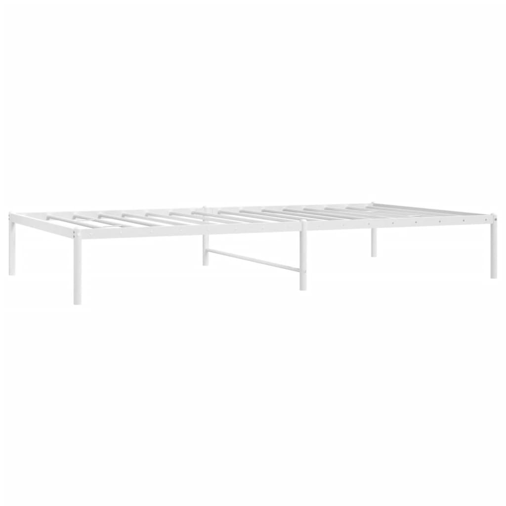 Metal Bed Frame White 107X203 Cm Single Bed Frames