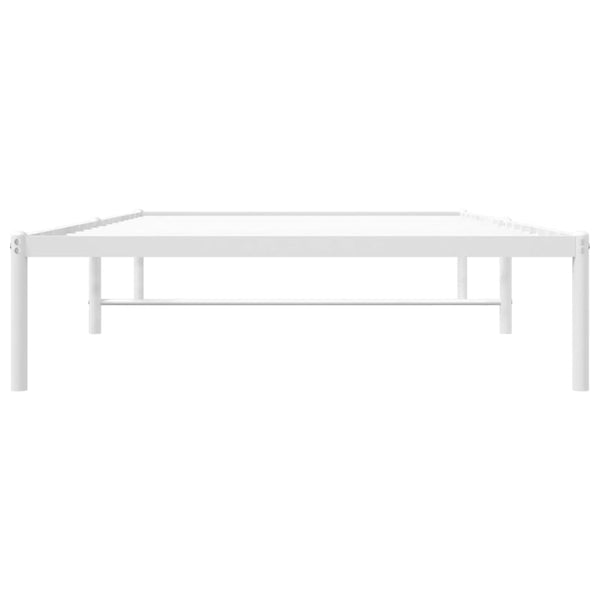 Metal Bed Frame White 107X203 Cm Single Bed Frames