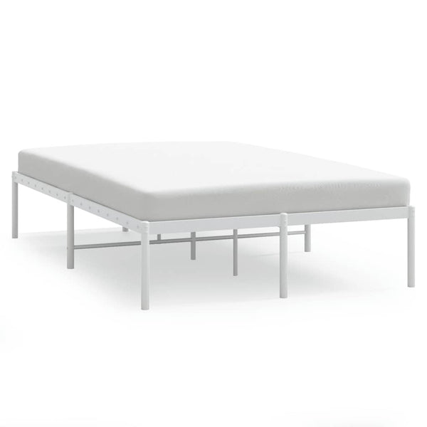 Metal Bed Frame White 137X187 Cm Double Queen Bed Frames