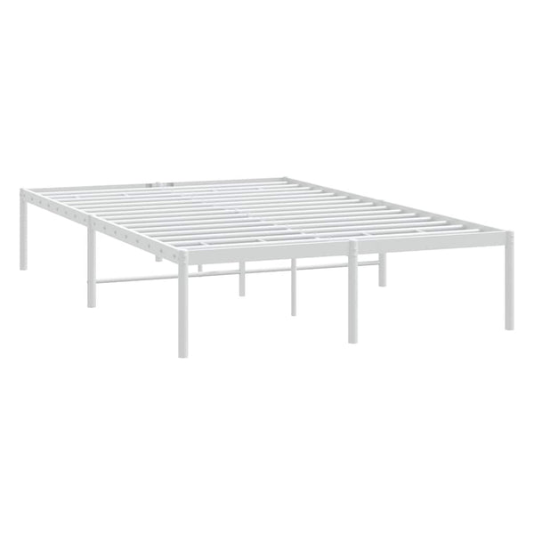 Metal Bed Frame White 137X187 Cm Double Queen Bed Frames