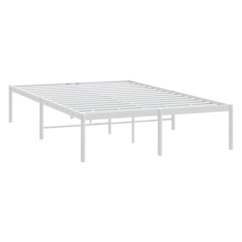 Metal Bed Frame White 137X187 Cm Double Queen Bed Frames