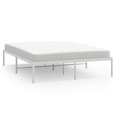 Metal Bed Frame White 153X203 Cm Queen Size Queen Bed Frames