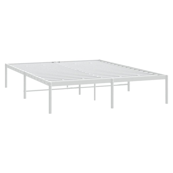 Metal Bed Frame White 153X203 Cm Queen Size Queen Bed Frames
